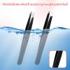 12 Pcs Eyebrow Tweezers Bulk, Stainless Steel Tweezers for Eyebrows Slanted Tip Precision Tweezer for Facial Hair Ingrown Hair Blackhead Splinter Removal and Lash Extension for Men Women (Black) view 3