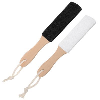2 Pack Pumice Stone for Feet with Wood Handle, Professional Pumice Stone Foot File Callus Remover Heel Grater Dead Skin Remover for Removing Men Women Heels Corns Elbows Rough Skin