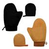 4-Pack Self Tanning Mitt Applicator Set, Double-Sided Reusable Sunless Tanning Mittens with Thumb and Cuffs for Body, Mini Face Tanner Mitt, Soft & Washable (2 Face+2 Body Mitts-Brown+Black) view 1