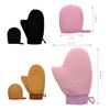 4-Pack Self Tanning Mitt Applicator Set, Double-Sided Reusable Sunless Tanning Mittens with Thumb and Cuffs for Body, Mini Face Tanner Mitt, Soft & Washable (2 Face+2 Body Mitts-Brown+Black) view 4