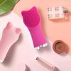 ARANYA Silicone Facial Cleansing Brush, Pink, Double-Sided, High Frequency Vibration, IPX5 Waterproof, Deep Cleansing Massage (Rose Red) view 2