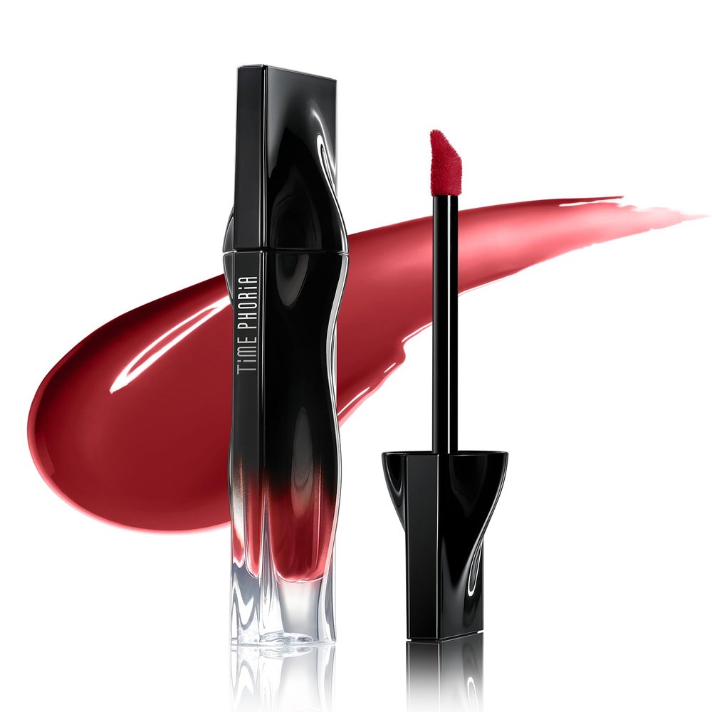 TIMEPHORIA Stellar Dust Lip Stain 09 Enigma, Waterproof Transfer-Proof Lip Gloss, Deep Red Brown Tinted Glossy Finish, High-Pigment Vibrant, Hydrating Lightweight Long-Lasting Lip Makeup for Women