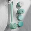 ME JO Electric Body Brush Back Scrubber for Shower | Waterproof Long Handle Silicone with 5 Replacement Heads, Dual-Speed Rechargeable Design for Cleansing, Exfoliating & Massaging (Green) view 1