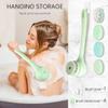 ME JO Electric Body Brush Back Scrubber for Shower | Waterproof Long Handle Silicone with 5 Replacement Heads, Dual-Speed Rechargeable Design for Cleansing, Exfoliating & Massaging (Green) view 3