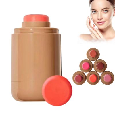 3-in-1 Cream Blush Stick for Cheeks, Lips & Eyes, Buildable Natural Color, Hydrating Non-Greasy Formula, Long Lasting, Easy to Apply, 0.18 oz (6 Shades) (4#)