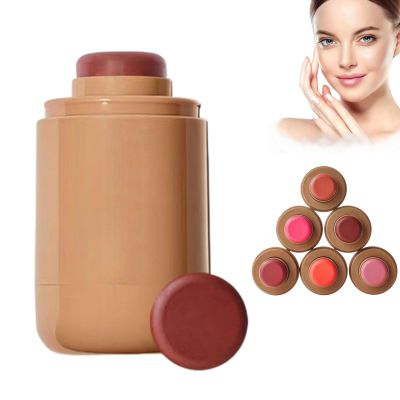 3-in-1 Cream Blush Stick for Cheeks, Lips & Eyes, Buildable Natural Color, Hydrating Non-Greasy Formula, Long Lasting, Easy to Apply, 0.18 oz (6 Shades) (5#)