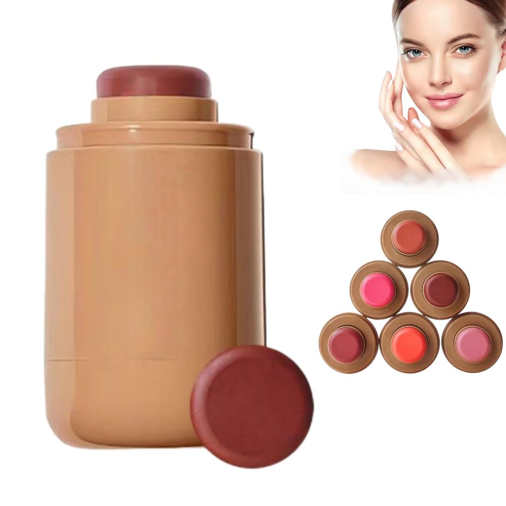 3-in-1 Cream Blush Stick for Cheeks, Lips & Eyes, Buildable Natural Color, Hydrating Non-Greasy Formula, Long Lasting, Easy to Apply, 0.18 oz (6 Shades) (5#)