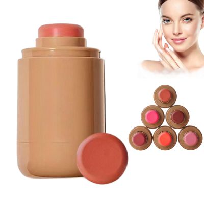 3-in-1 Cream Blush Stick for Cheeks, Lips & Eyes, Buildable Natural Color, Hydrating Non-Greasy Formula, Long Lasting, Easy to Apply, 0.18 oz (6 Shades) (2#)