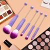 5-Piece Eye Brush Set For Makeup Application With Angled Eyebrow Tool For Eyeshadow Blending And Brow Shaping- violet view 4