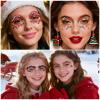 12 Pairs Christmas Makeup Eye Temporary Tattoos Waterproof Xmas Tree Deer Eyeliner Eye Shadow Tattoos Makeup Kit for Adult Women Men Kid Girls Cosplay Christmas Party Favor view 2