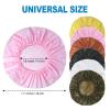 6 PCS Shower Caps for Women, Double Side Waterproof Shower Cap, Reusable Elastic Bath Caps for Shower, EVA Bathing Shower Caps, Bath Hair Caps - Black White Pink Yellow Brick Red Dark Green view 3