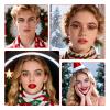 12 Pairs Christmas Eye Shadow Temporary Tattoos Eyeliner Tattoo Stickers Snowflake Santa Claus Pattern Eyeliner Fake Tattoos for Women Men Face Eye Makeup Christmas Decals Party Supplies Decoration view 4