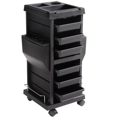 Salon Trolley Cart with Wheels6 Drawers and Dryer Holder for Extra Storage|Space-Saving Multipurpose Beauty Cart for Hair,Tattoo and Spa|Lightweight Yet Strong Material Construction