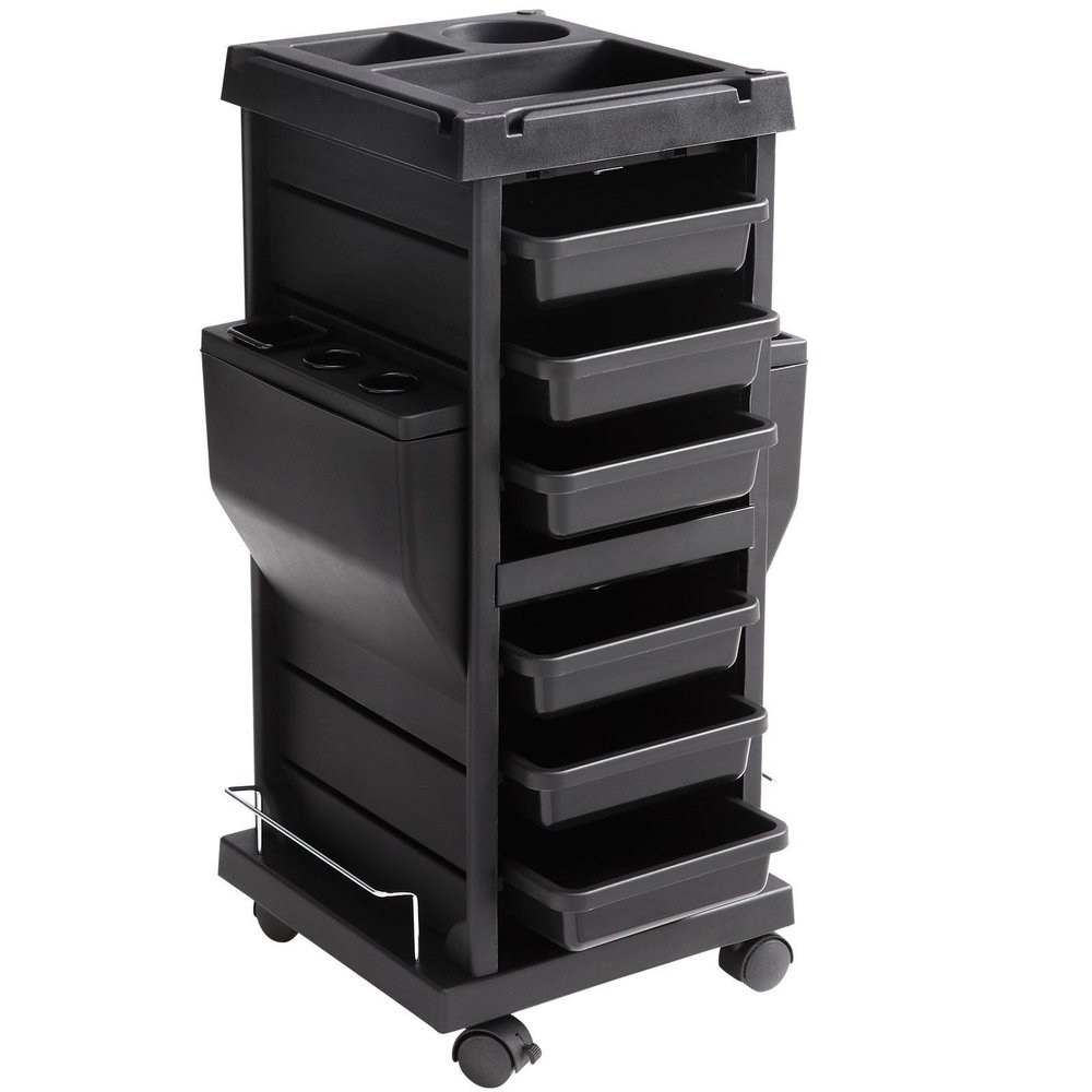 Salon Trolley Cart with Wheels6 Drawers and Dryer Holder for Extra Storage|Space-Saving Multipurpose Beauty Cart for Hair,Tattoo and Spa|Lightweight Yet Strong Material Construction