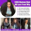 13x6 Deep Wave Lace Front Wigs Human Hair 200 Density Deep Wave Wig HD Transparent Lace Frontal Curly Human Hair Wigs Wet and Wavy Lace Front Wigs Pre Plucked Natural Black 24 Inch view 4