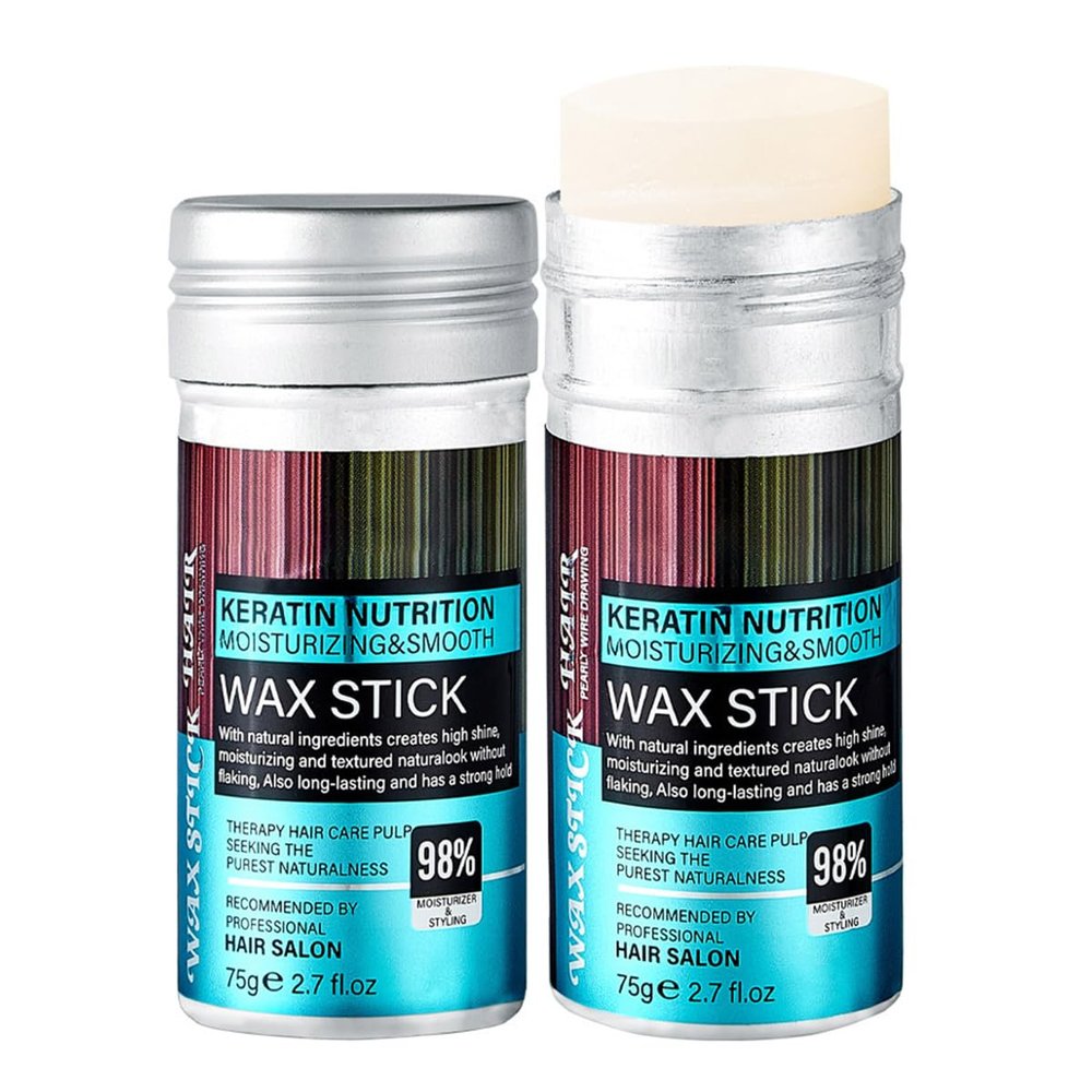DIDILY Hair Wax Stick with Argan Oil Protein & Keratin tames flyaways controls frizz strong hold for sleek styles slick back updos suits all hair types men & women (2.7 fl.Oz, KERATIN NUTRITION)