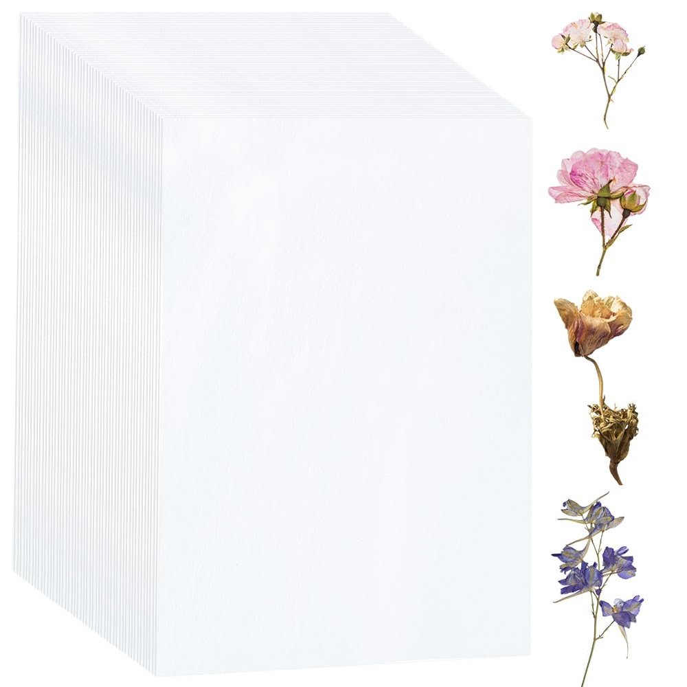 PH PandaHall 11.8x7.8inch Blotting Paper for Flower Press, 50 Sheets Absorbent Paper Large A4 Flower Press Papers Herbarium Papers Blotter Sheets for Herbarium Craft Dried Flowers Making