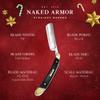 Naked Armor Solomon Straight Razor Kit  Complete Shaving Kit with Shave Ready Straight Razors for Men, Strop and Paste, Soap, Brush, Case, Wet Shaving Men Grooming Gift Set, Black view 4