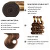 4/27 Human Hair Bundles 26 26 26 Inch Ombre Body Wave Bundles Unprocessed Brazilian Remy Hair Extensions Soft And Healthy Honey Blonde Highlight Bundle view 3
