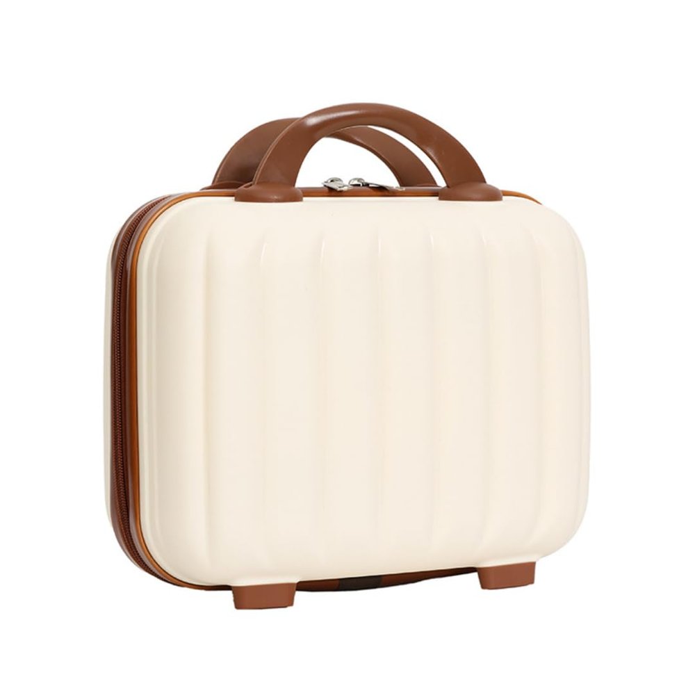 ALIULMIGD Pumpkin cosmetic case pp storage suitcase suitcase (Off-white)