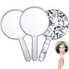 3 Piece Round Handheld Mirrors with Silver Electroplate Finish, Travel-Friendly 10.6 X 5.8 Cosmetic Mirror Set view 1