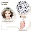 3 Piece Round Handheld Mirrors with Silver Electroplate Finish, Travel-Friendly 10.6 X 5.8 Cosmetic Mirror Set view 3