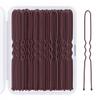 2.8 Inch U Shaped Hair Pins for Women Girls, Long Hair Pin Bobby Pin for Secure Bun Hairstyles, 100 Count (Brown) view 1