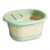 Foldable foot bath bucket made of silicone with retractable design, suitable for foot soaking and scrubbing, easy to clean and store (with cover Green) view 1