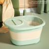 Foldable foot bath bucket made of silicone with retractable design, suitable for foot soaking and scrubbing, easy to clean and store (with cover Green) view 4
