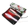 Hair Tool Travel Bag for Women and Heat Resistant Mat Christmas Elements Collage Pattern view 2