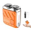 2025 Upgrade Mini Electric Explosive Shaver, Portable Shave Smartly, Rotary Dual Ring Electric Shaver, USB Rechargeable, Waterproof with LED Power Display (Orange) view 1