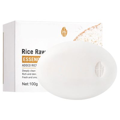 BEUKING Rice Raw Pulp Essence Soap Face Wash Foam Facial Cleanser Moisturizing Oil Control Body Bathing Handmade Soap