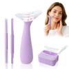 Azrra Face Ice Roller Massager, Ergonomic Ice Facial Roller to Reduce Puffiness, Minimize Pores, Reusable Face Silicone Ice Mold With 2 Dual-head Eyebrow and Dermaplane Razor view 1