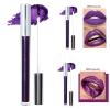 Aislor 1Pc Long Lasting Waterproof Liquid Lipstick High Pigment Glitter Lip Gloss Non Stick Cup Smudge Proof Intense Color Lip Makeup Purple One Size view 2