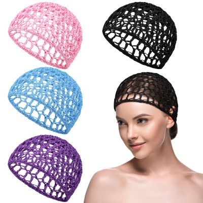 Geyoga Mesh Crochet Hair Net Snood,Black,Purple,Blue,Pink