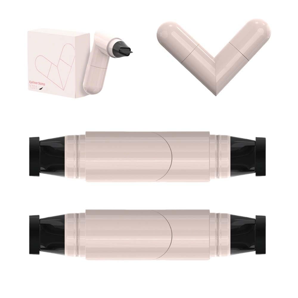 AIIONP One-Piece Eyeliner Stamp, 2025 Upgraded Foldable Eyeliner Stamp for Perfect Wings, Waterproof Eyeliners Tool, Smudge Proof Eyeliners Pen for Beginners (2pcs Black)