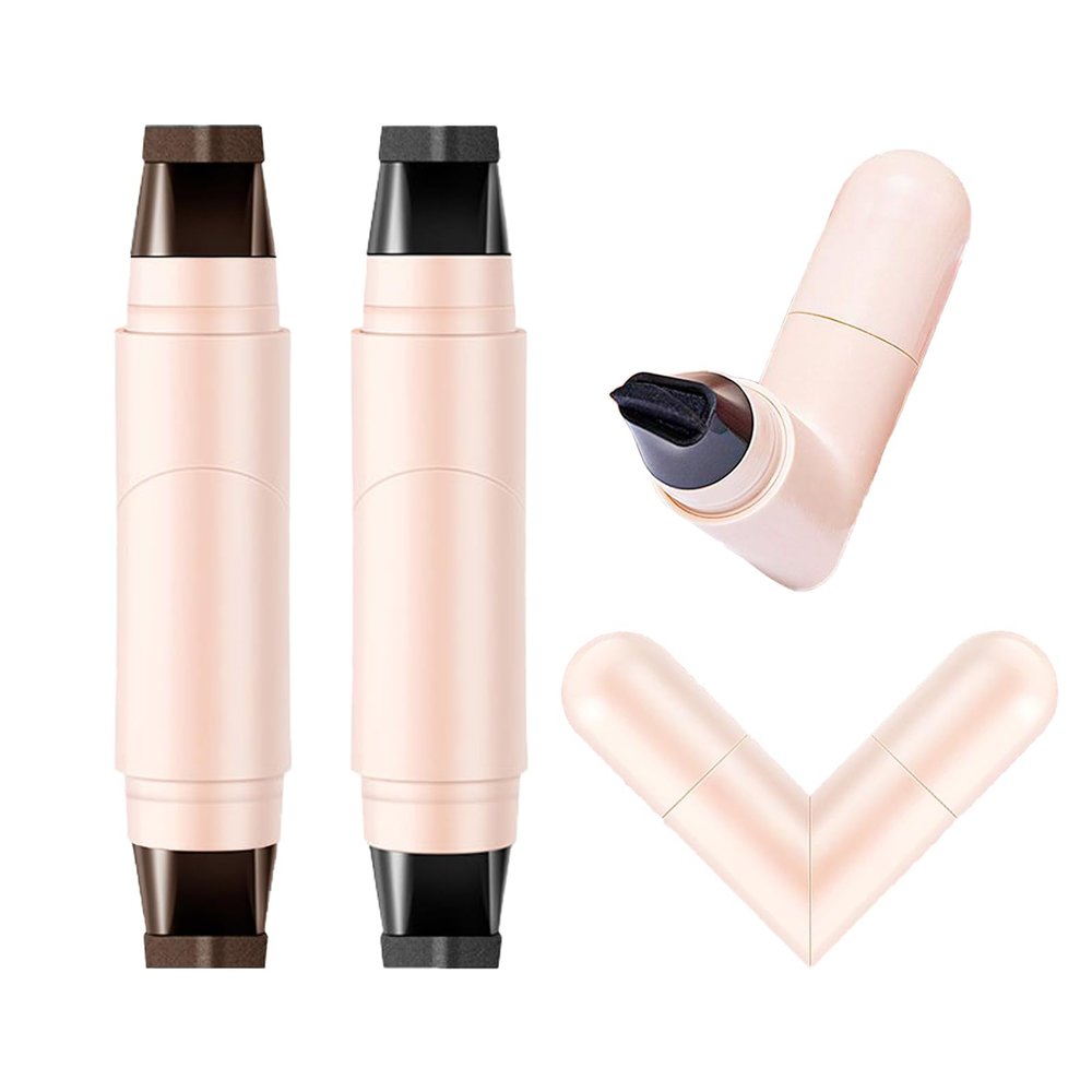 Bekoeen 2PCS Gel Eyeliner Pencil Set, Foldable Black Brown Eyeliner Stamp, Waterproof Eye Liner Pencils, Smudge-Proof eyeliner Pen for Beginners, Easily Draw Exquisite Makeup Look