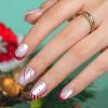 Press On Nails Short - Jofay Fashion Cat Eye Press On Nails Square, Red Candy Cane Fake Nails with Glue, Glossy Reusable Acrylic Nail Tips in 16 Sizes, Christmas Stick On Nails for Women Girls Gift view 2