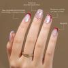 Press On Nails Short - Jofay Fashion Cat Eye Press On Nails Square, Red Candy Cane Fake Nails with Glue, Glossy Reusable Acrylic Nail Tips in 16 Sizes, Christmas Stick On Nails for Women Girls Gift view 4