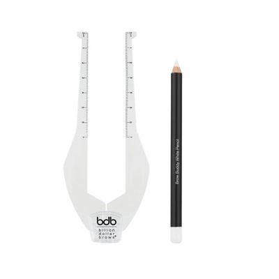 bdb 2-Piece Brow Buddy Contour Stencil Microblading Kit  Achieve Symmetrical, Perfectly Shaped Brows, Ideal for Tweezing, Threading & Waxing, Vegan & Cruelty-Free - Clear