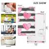 GuoChe Hand Face Towel Pink Striped Heart 16 x 28 inch view 2