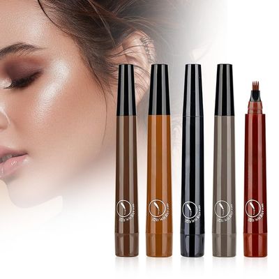 2026 New Magic Eyebrow Pencil, 3D Microblading Eyebrow Pencil Waterproof Contouring Pen, Long Lasting 4 Tipped Precise Brow Pen Natural Makeup Effect for Womans and Girls (Colorful)