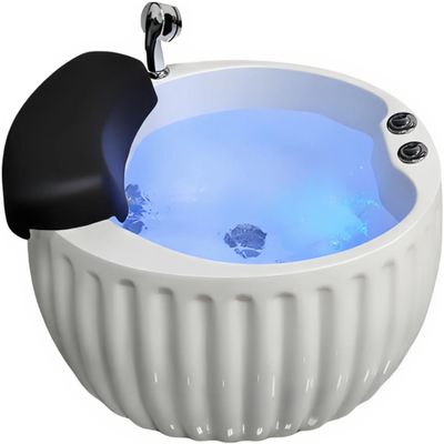 Eagleize Acrylic Footbath Spa Foot Bath Pedicure with Heat and Massage Colorful Lamp Footbath Used in Beauty Salons and Nail Salons Round Foot Spa(with Water Pump)