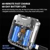 Mini Shaver, Small Steel Cannon Suspended Magnetic Blade Shaver, Portable Rotary Dual Ring Electric Shaver, Men's Mini Rotary Electric Travel Razor (Blue) view 3
