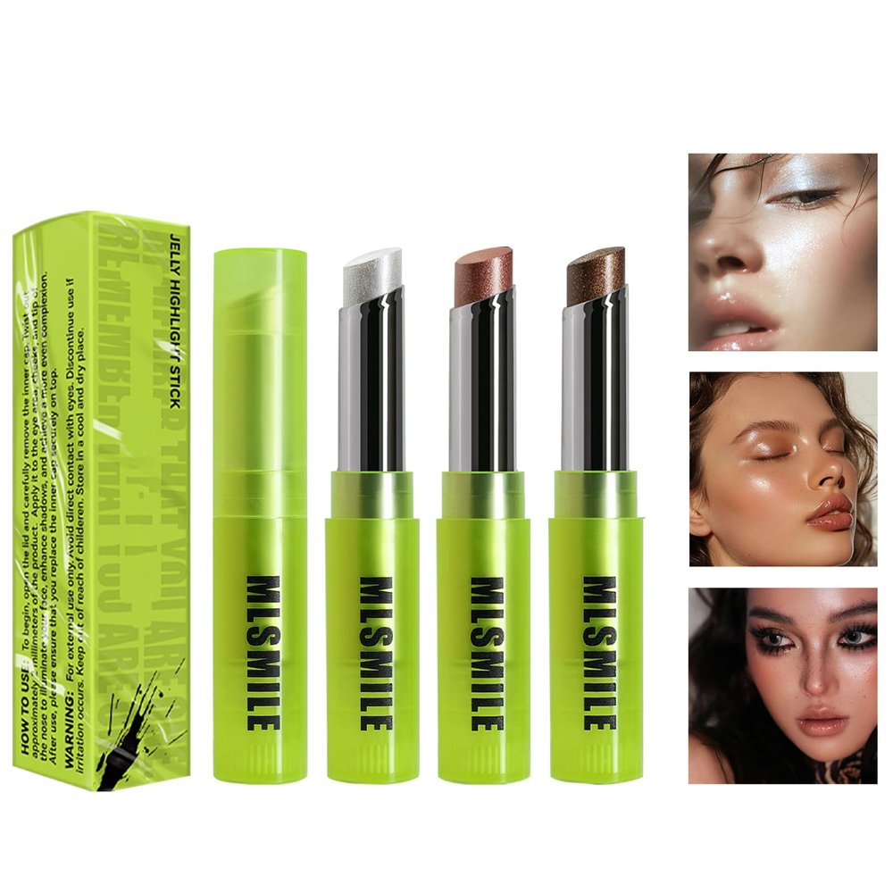 2 in1 Cream Eye Shadow Brightener Sticks for Eyes,Glitter Makeup Jelly Shimmer Crayon,Water light high-gloss eyeshadow stick,Cream Eye Shadow Brightener Sticks,High Pigmented,Smudge-Proof(Set A)