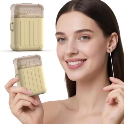 2Pcs Ear Hole Cleaner, Gentle Piercing Cleaner Solution & Soft Ear Holes Cleaning Line Floss Set Aftercare Odor Removal Cleaning Tool for Girls Women Men..