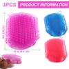 3Pcs Silicone Body Scrubber, Non-Slip PVC Massage Gloves with Hanging Hole Practical Double Sided Brush for Showering Massage.. view 2