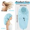 2 Pack Extra Large Shower Caps for Braids, Long Hair & Locs, Waterproof Hair Bonnets for Dreadlocks with Adjustable Drawstring (Pink, Light Blue) view 3