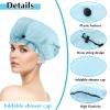 2 Pack Extra Large Shower Caps for Braids, Long Hair & Locs, Waterproof Hair Bonnets for Dreadlocks with Adjustable Drawstring (Pink, Light Blue) view 4