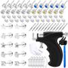 Zygc Professional Ear Piercing Kit with 17 Pairs of Silver CZ Stones Ear Studs Earrings with Multi-Purpose Black Ear Piercing Gun with 8 Cleaning Pads for Salon and Home Use view 1